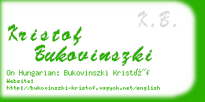 kristof bukovinszki business card